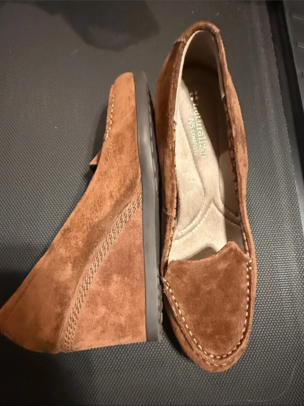 Naturalizer Brown Suede Women's Loafers - Slip-On Flats